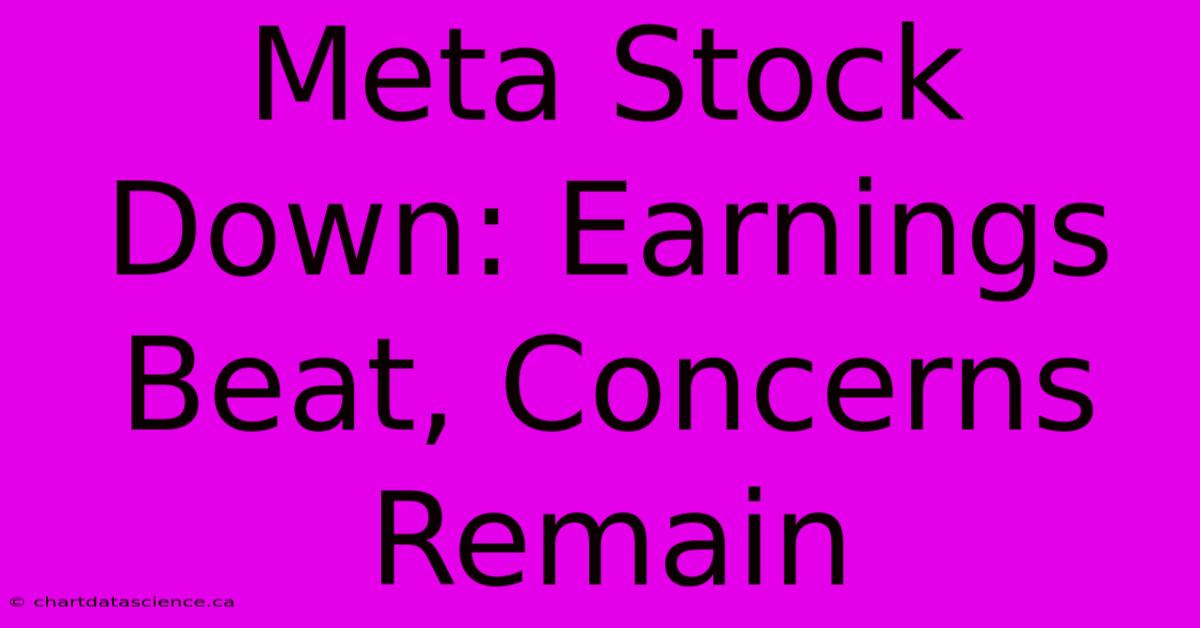 Meta Stock Down: Earnings Beat, Concerns Remain 