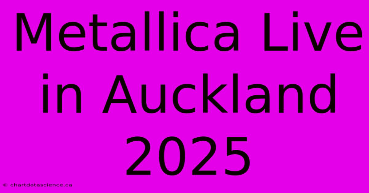 Metallica Live In Auckland 2025