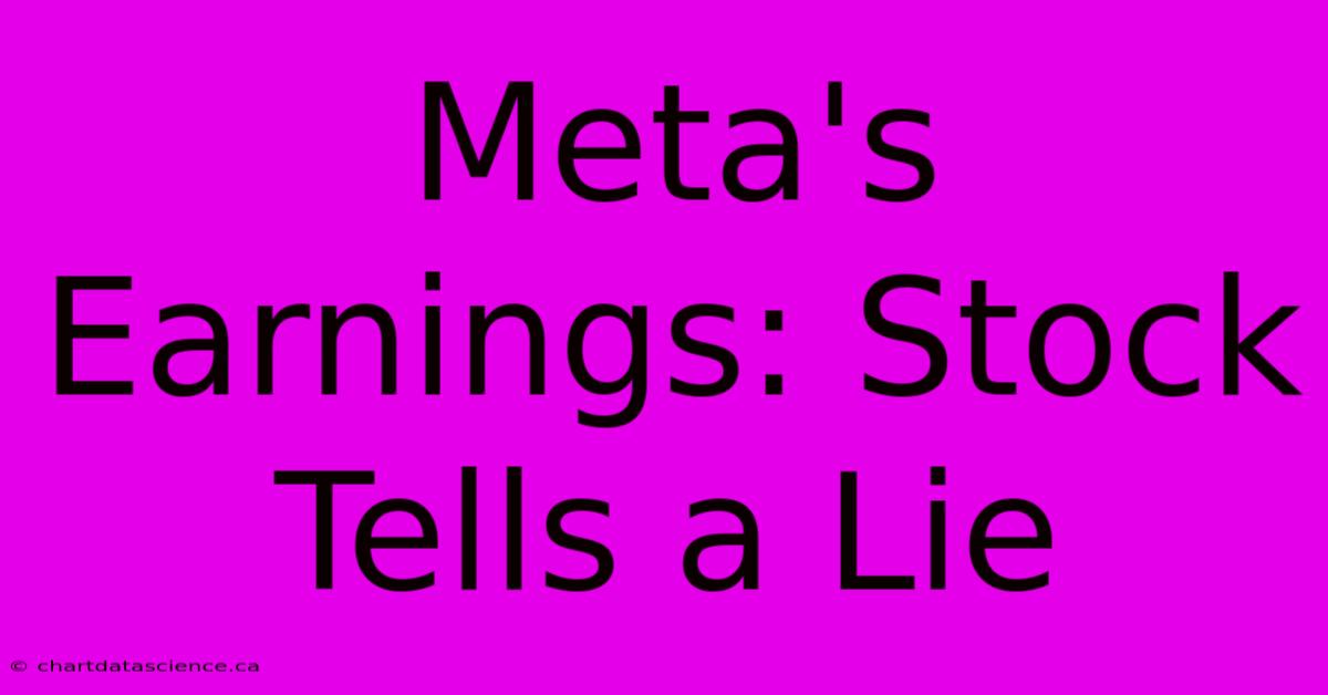 Meta's Earnings: Stock Tells A Lie