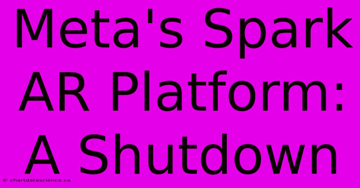 Meta's Spark AR Platform: A Shutdown 