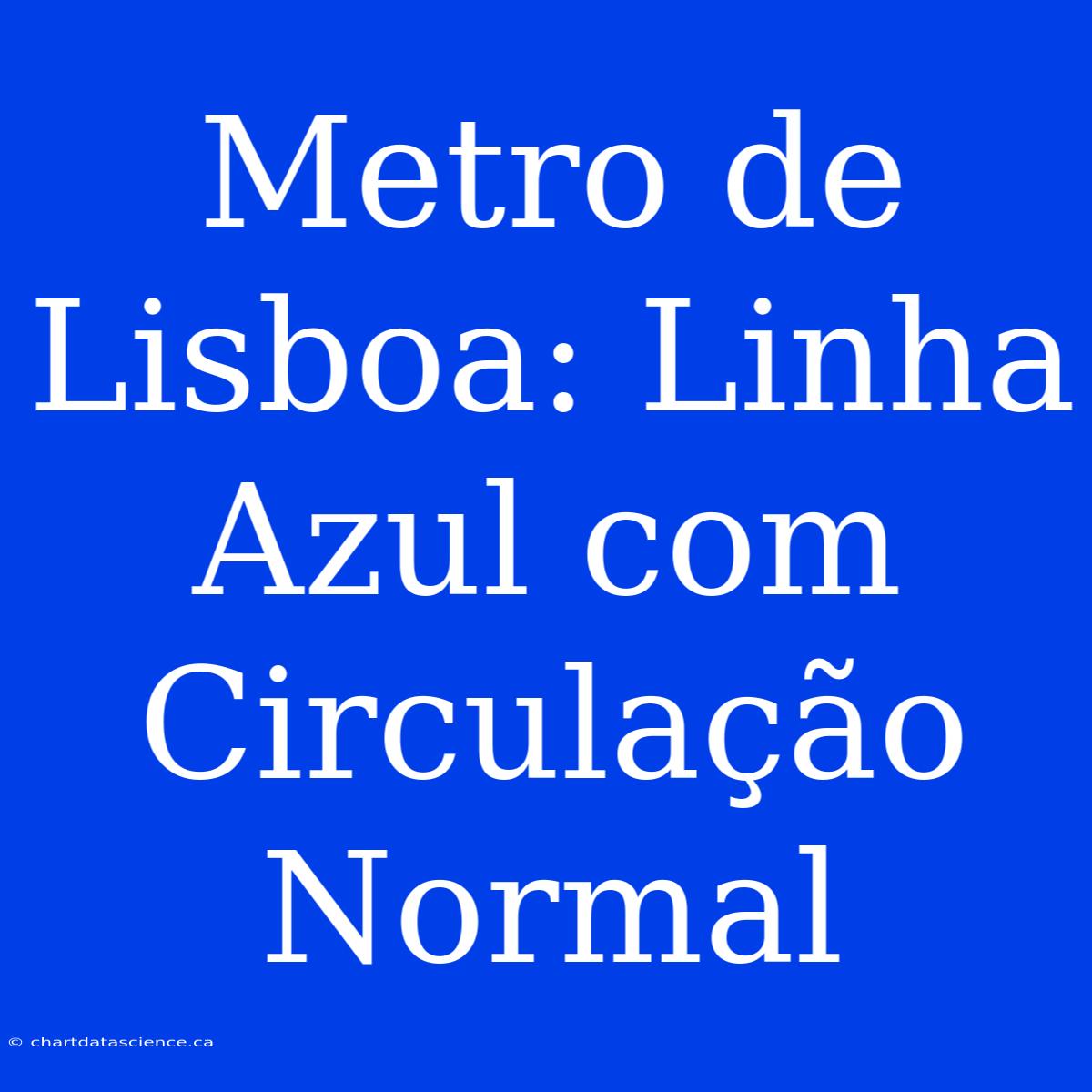 Metro De Lisboa: Linha Azul Com Circulação Normal