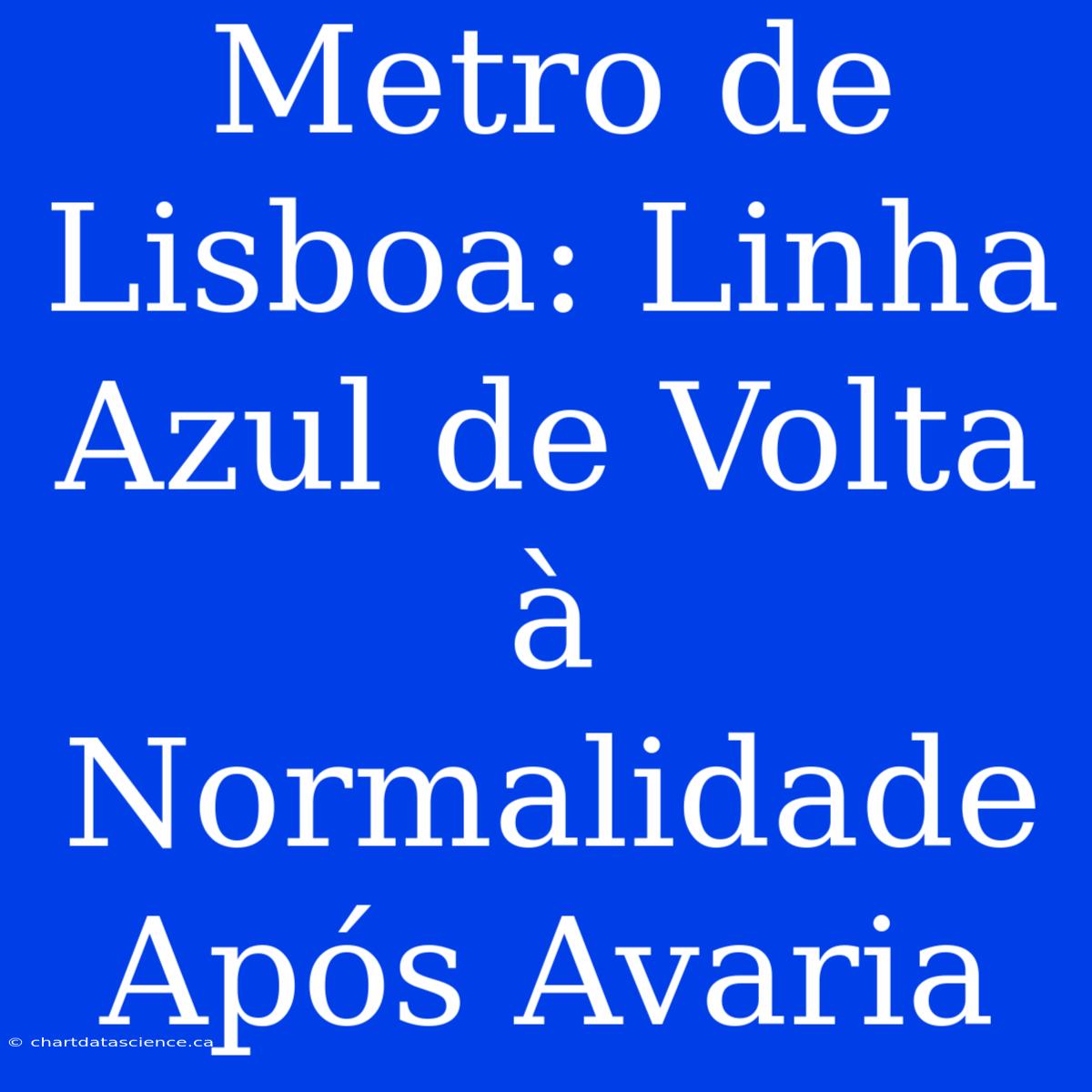 Metro De Lisboa: Linha Azul De Volta À Normalidade Após Avaria