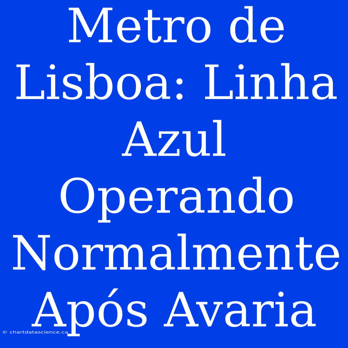 Metro De Lisboa: Linha Azul Operando Normalmente Após Avaria