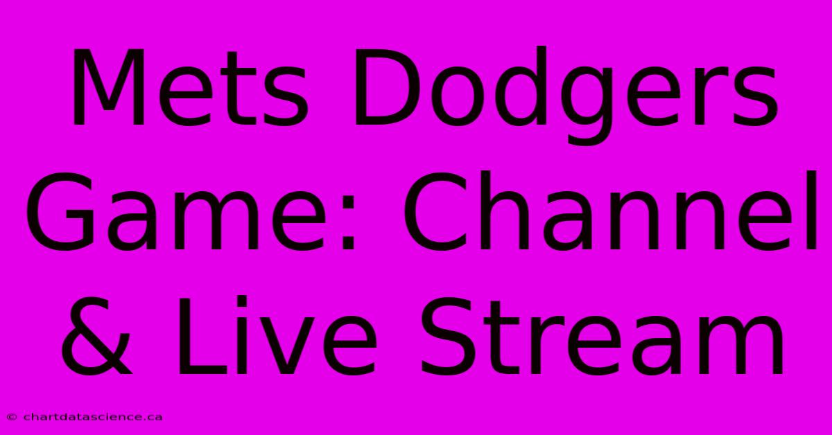 Mets Dodgers Game: Channel & Live Stream