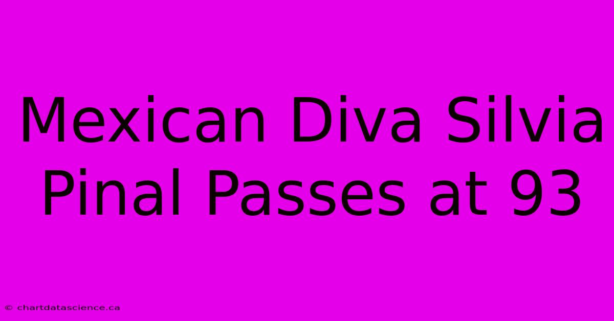 Mexican Diva Silvia Pinal Passes At 93