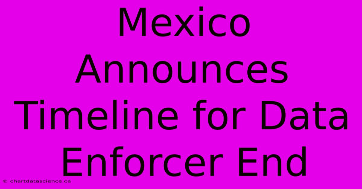 Mexico Announces Timeline For Data Enforcer End