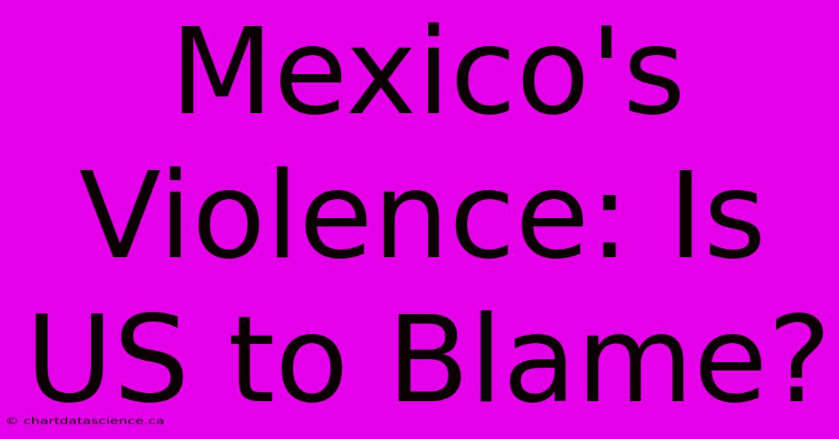 Mexico's Violence: Is US To Blame? 