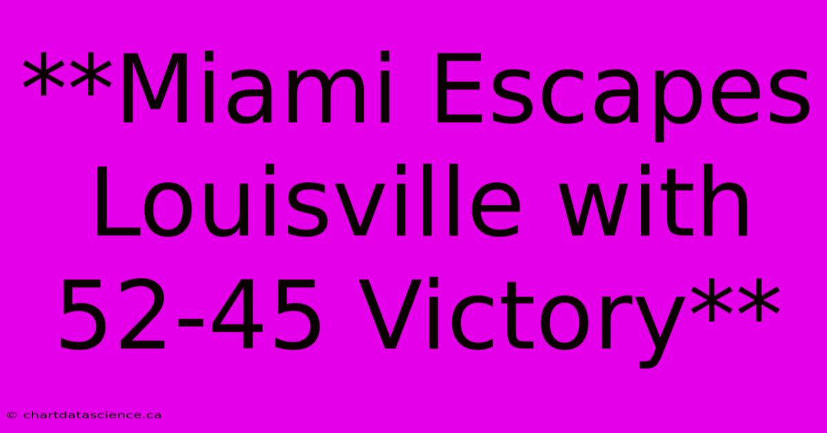 **Miami Escapes Louisville With 52-45 Victory** 