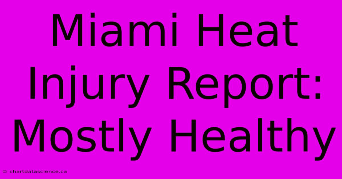 Miami Heat Injury Report: Mostly Healthy