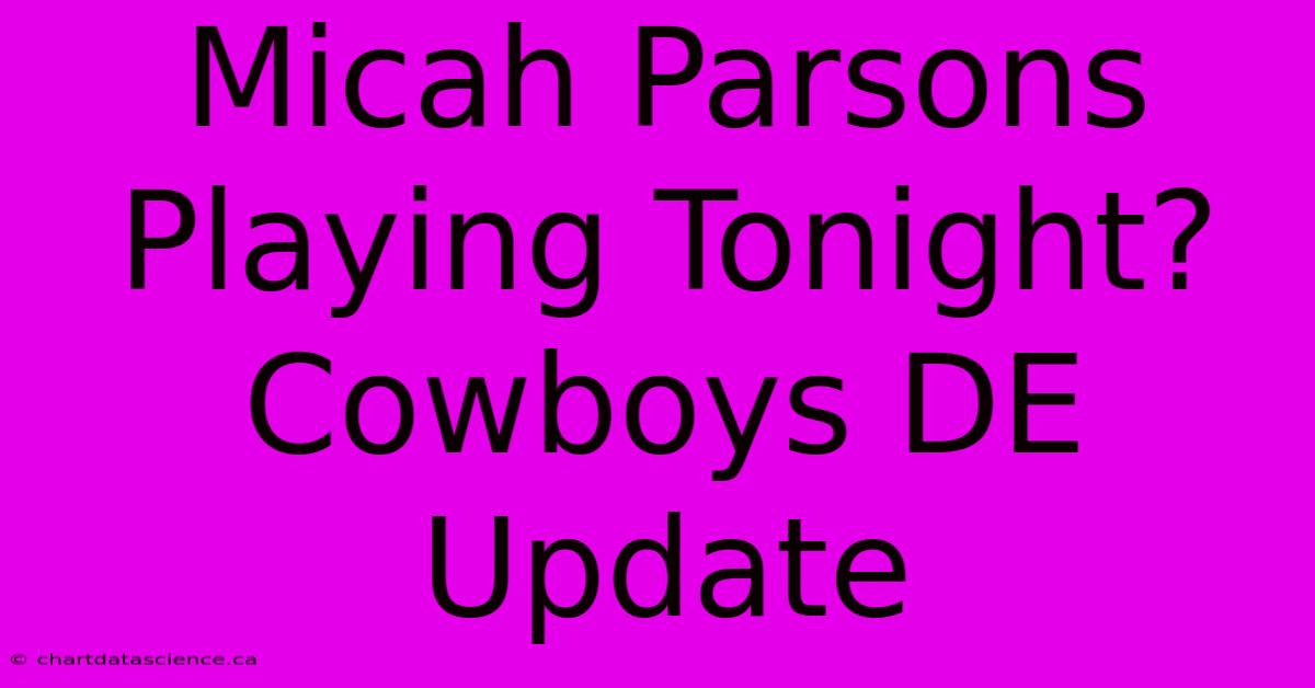 Micah Parsons Playing Tonight? Cowboys DE Update