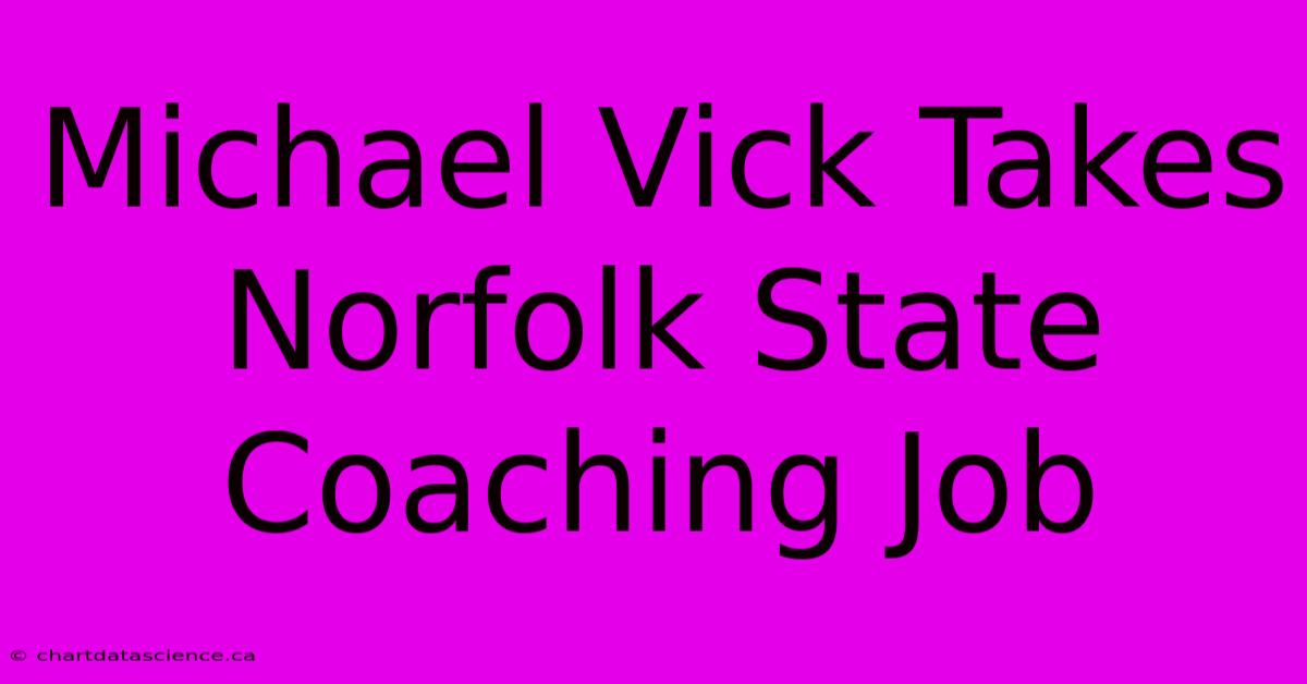 Michael Vick Takes Norfolk State Coaching Job