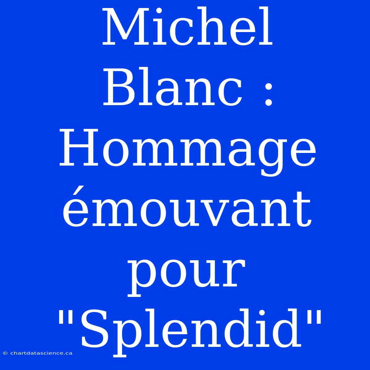 Michel Blanc : Hommage Émouvant Pour 