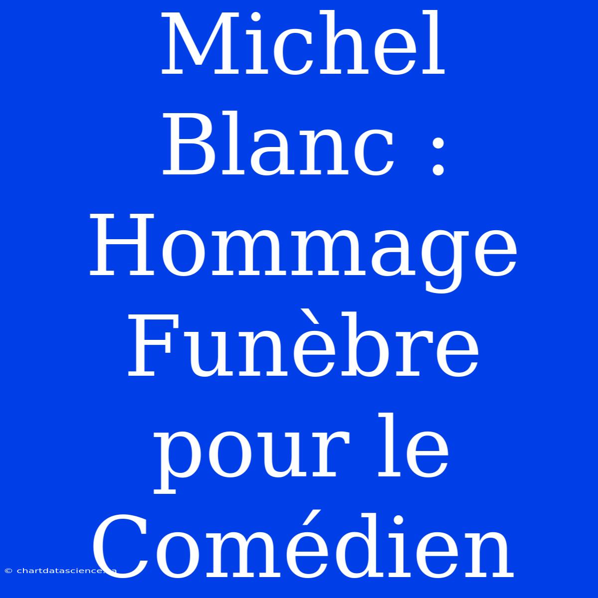 Michel Blanc : Hommage Funèbre Pour Le Comédien