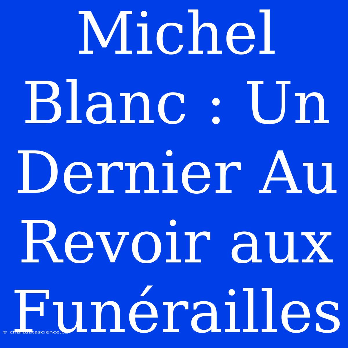 Michel Blanc : Un Dernier Au Revoir Aux Funérailles