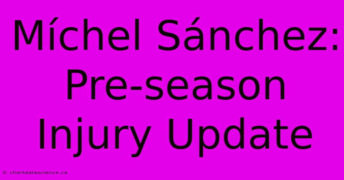 Míchel Sánchez: Pre-season Injury Update