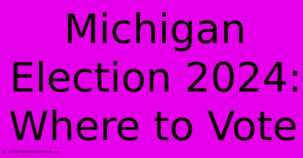 Michigan Election 2024: Where To Vote