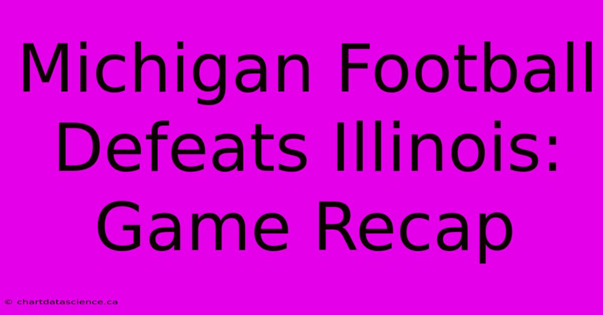 Michigan Football Defeats Illinois: Game Recap