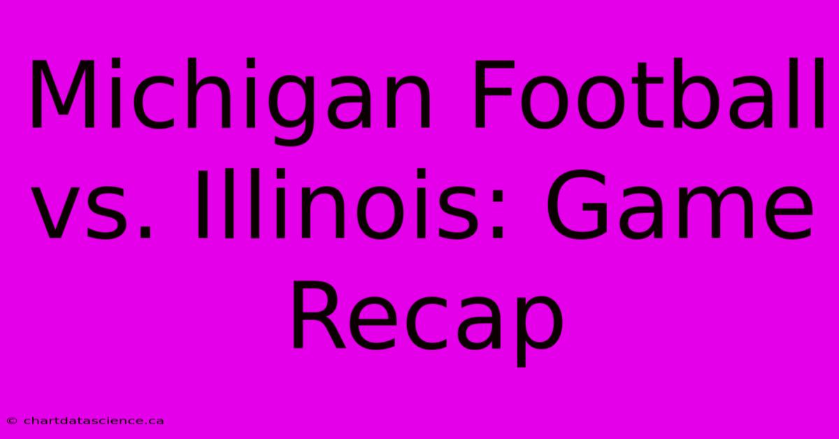 Michigan Football Vs. Illinois: Game Recap