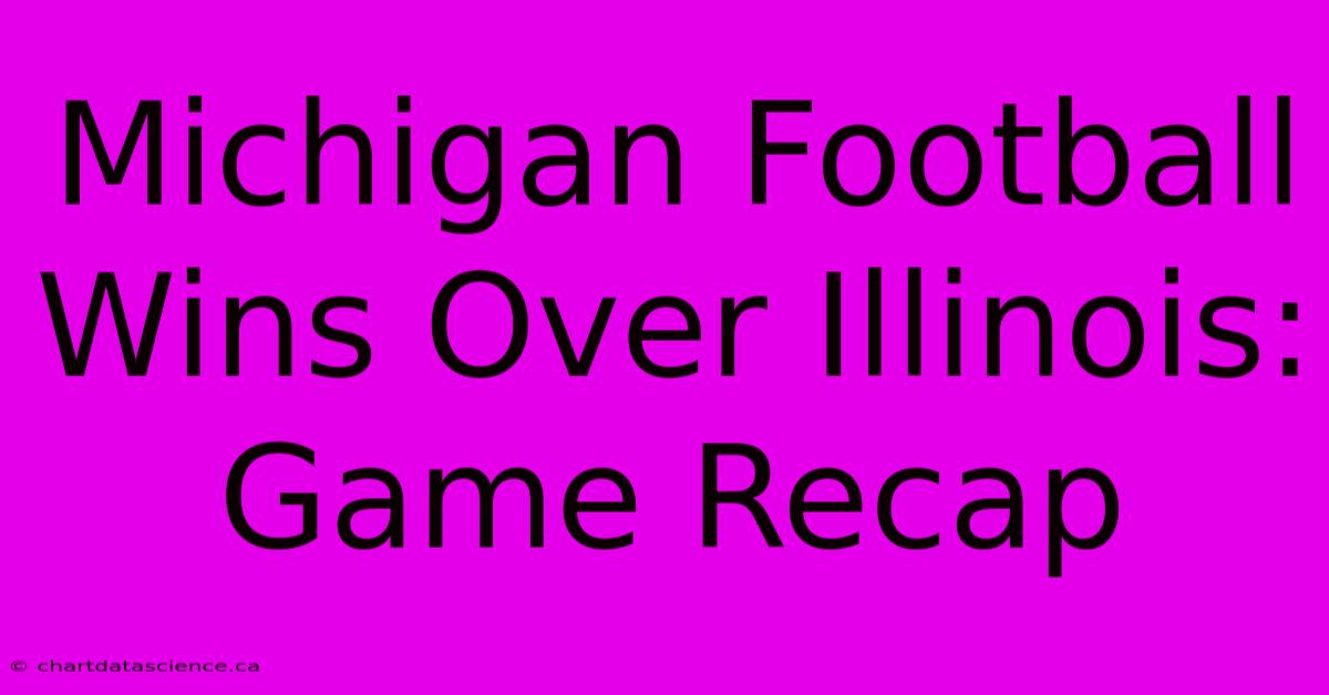 Michigan Football Wins Over Illinois: Game Recap