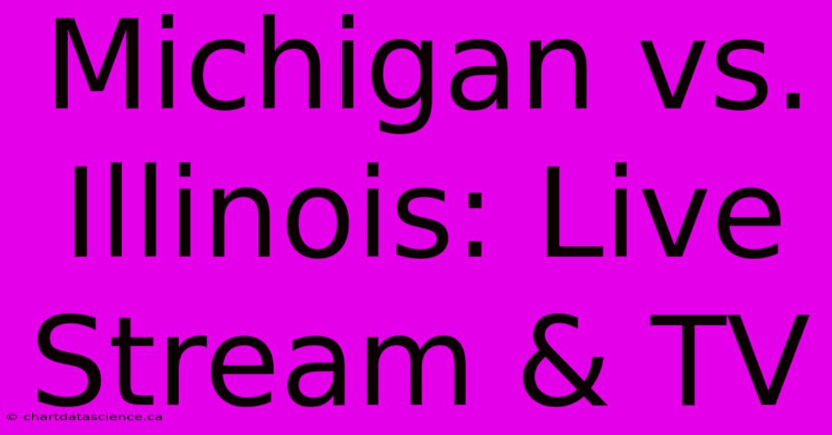 Michigan Vs. Illinois: Live Stream & TV