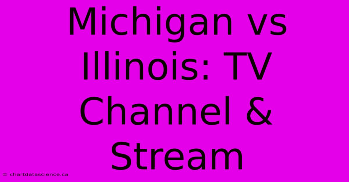 Michigan Vs Illinois: TV Channel & Stream