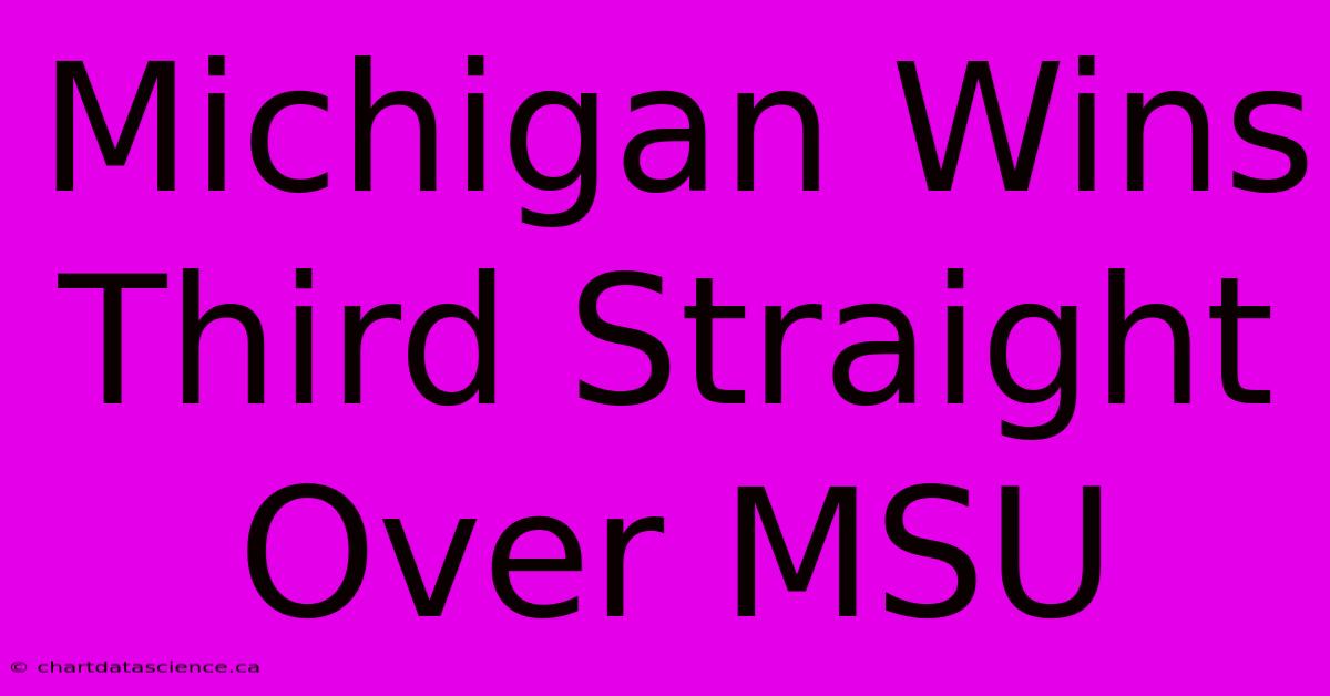 Michigan Wins Third Straight Over MSU