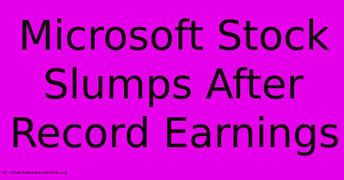 Microsoft Stock Slumps After Record Earnings 