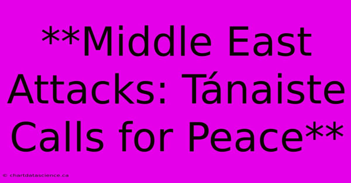 **Middle East Attacks: Tánaiste Calls For Peace** 