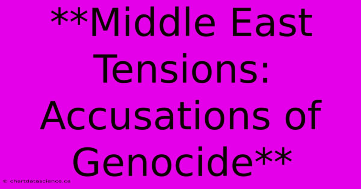 **Middle East Tensions: Accusations Of Genocide**