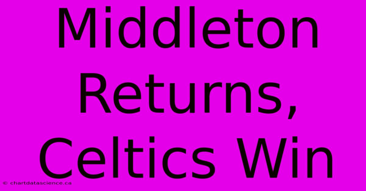 Middleton Returns, Celtics Win