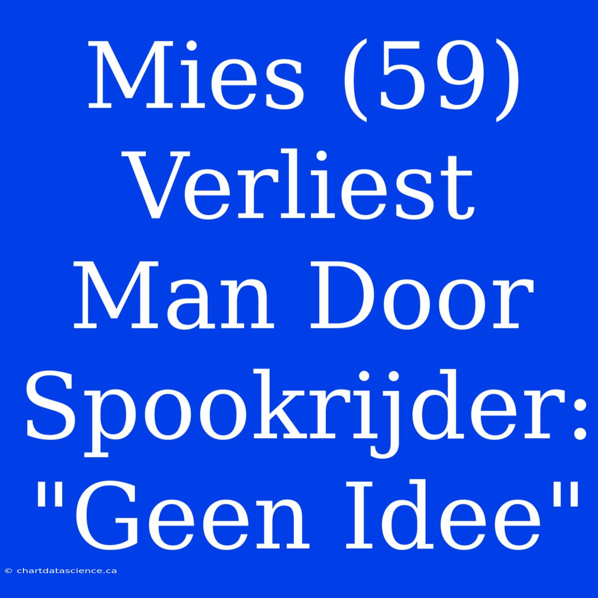 Mies (59) Verliest Man Door Spookrijder: 