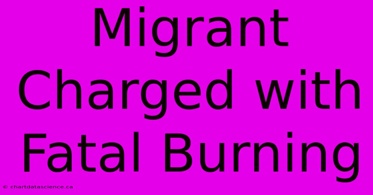 Migrant Charged With Fatal Burning