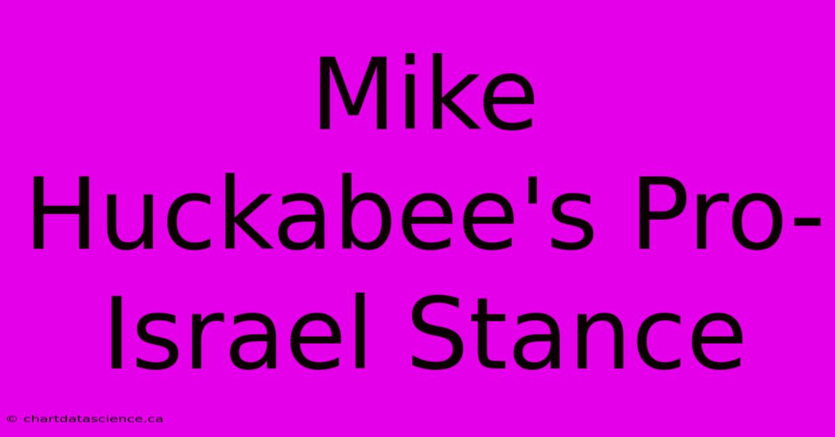 Mike Huckabee's Pro-Israel Stance