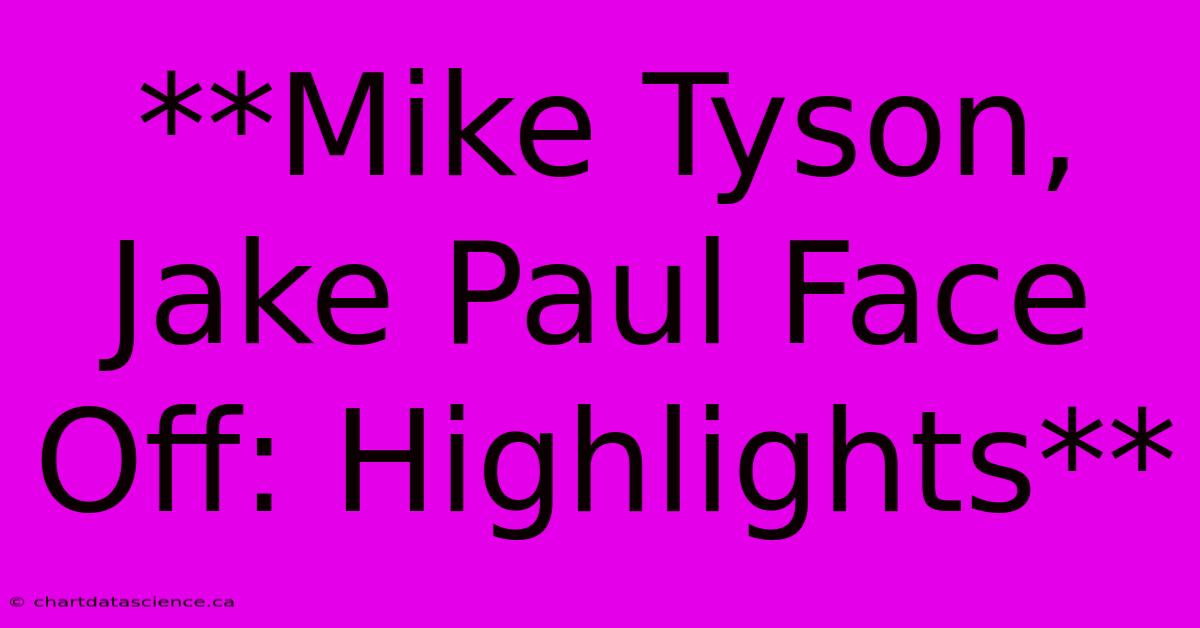 **Mike Tyson, Jake Paul Face Off: Highlights**