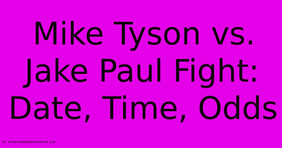 Mike Tyson Vs. Jake Paul Fight: Date, Time, Odds