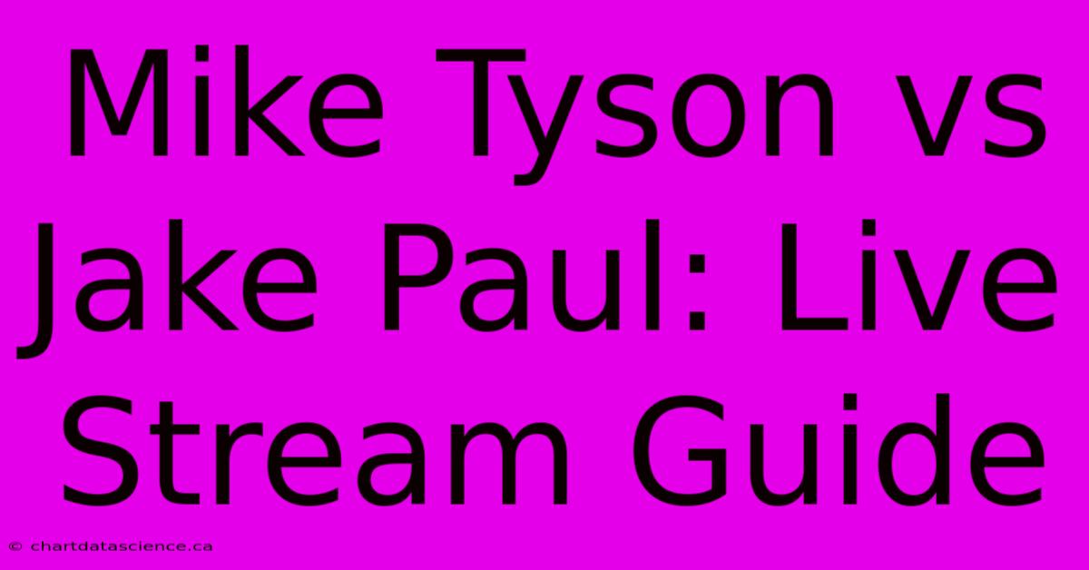 Mike Tyson Vs Jake Paul: Live Stream Guide