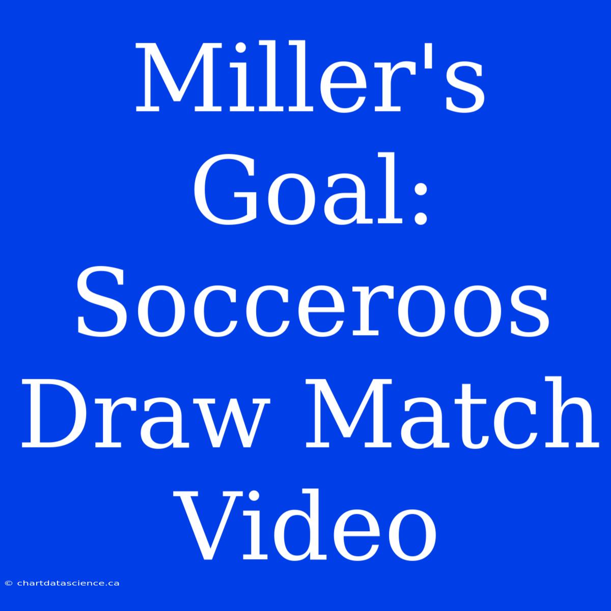 Miller's Goal: Socceroos Draw Match Video