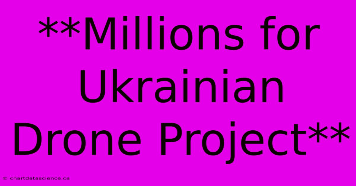 **Millions For Ukrainian Drone Project** 