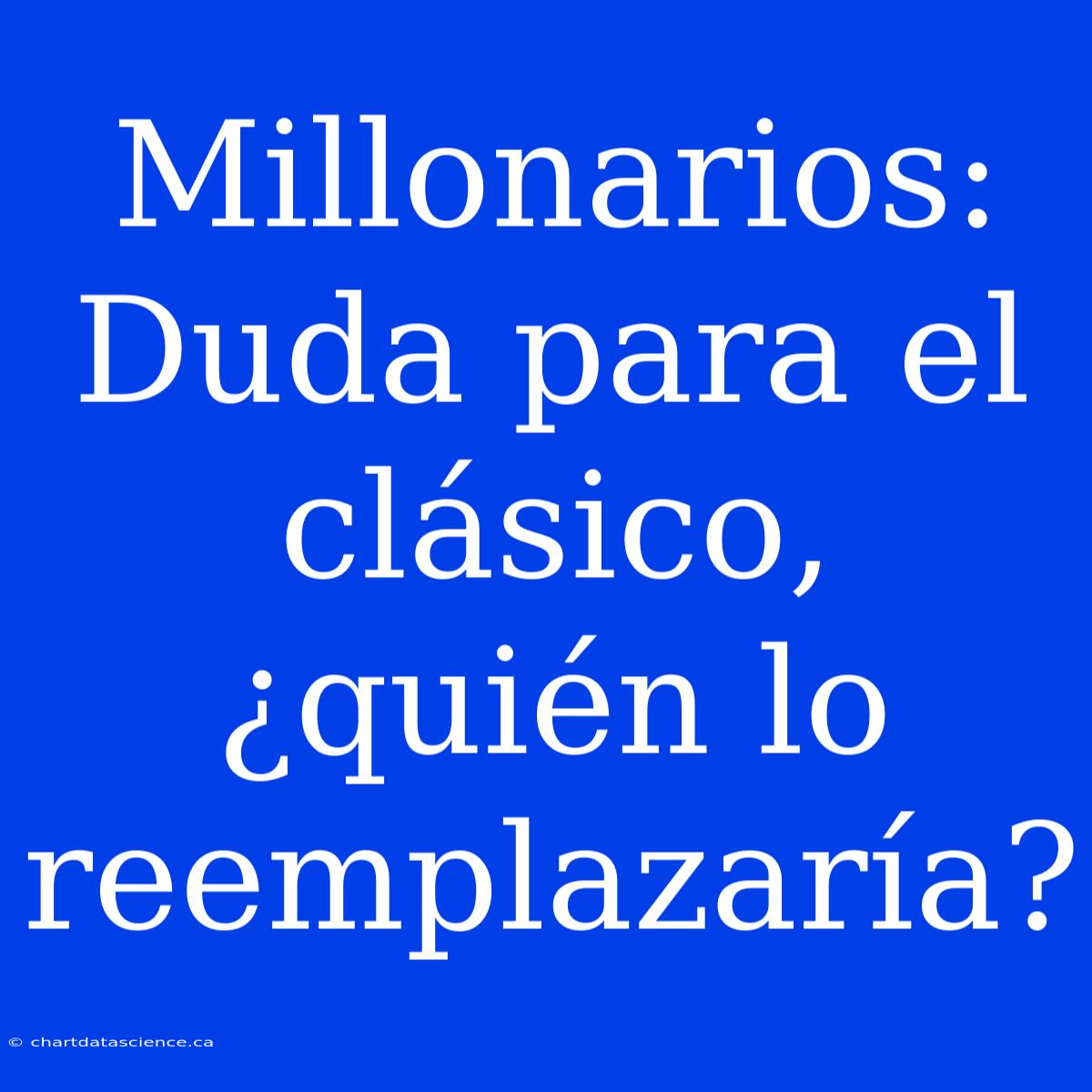 Millonarios: Duda Para El Clásico, ¿quién Lo Reemplazaría?