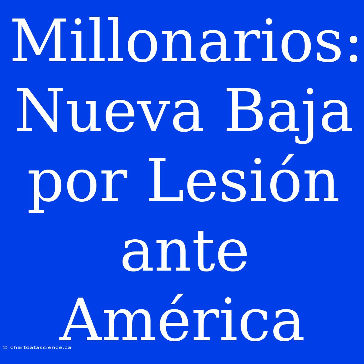 Millonarios: Nueva Baja Por Lesión Ante América