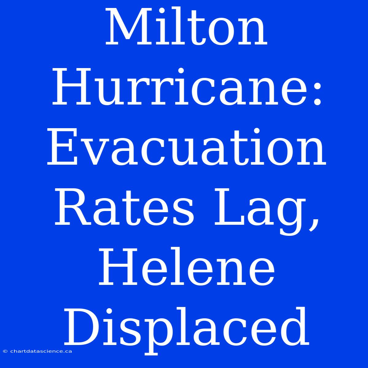 Milton Hurricane: Evacuation Rates Lag, Helene Displaced