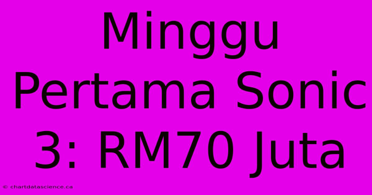 Minggu Pertama Sonic 3: RM70 Juta