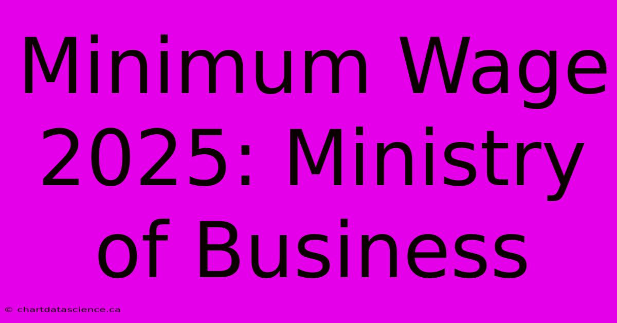 Minimum Wage 2025: Ministry Of Business