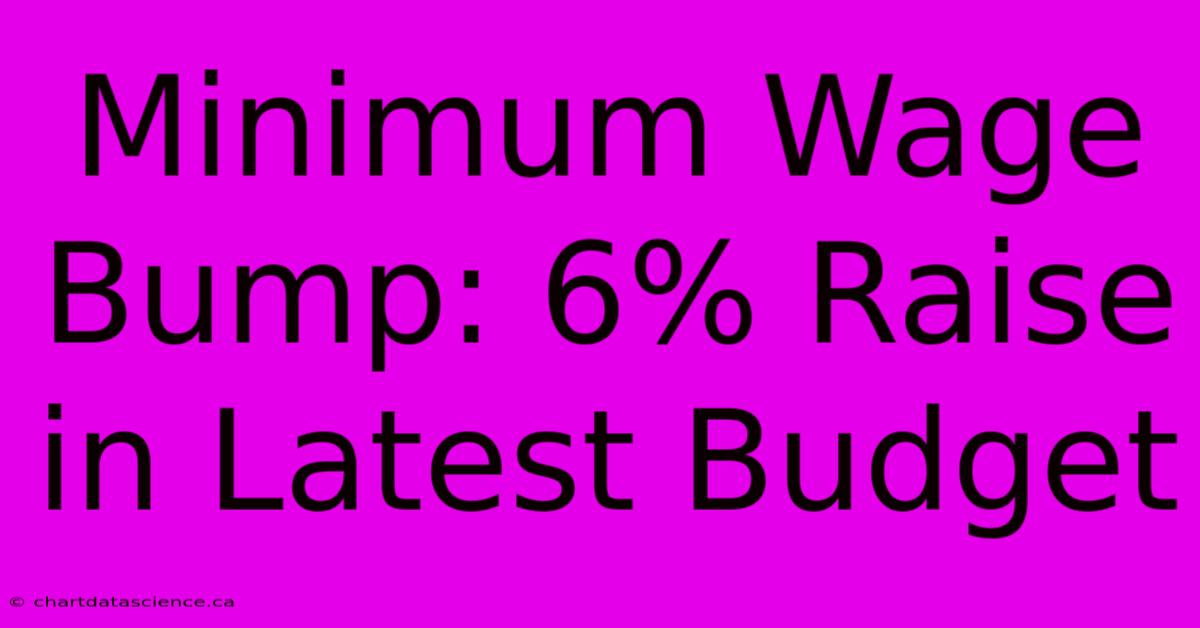 Minimum Wage Bump: 6% Raise In Latest Budget 