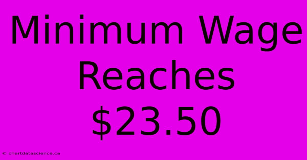 Minimum Wage Reaches $23.50