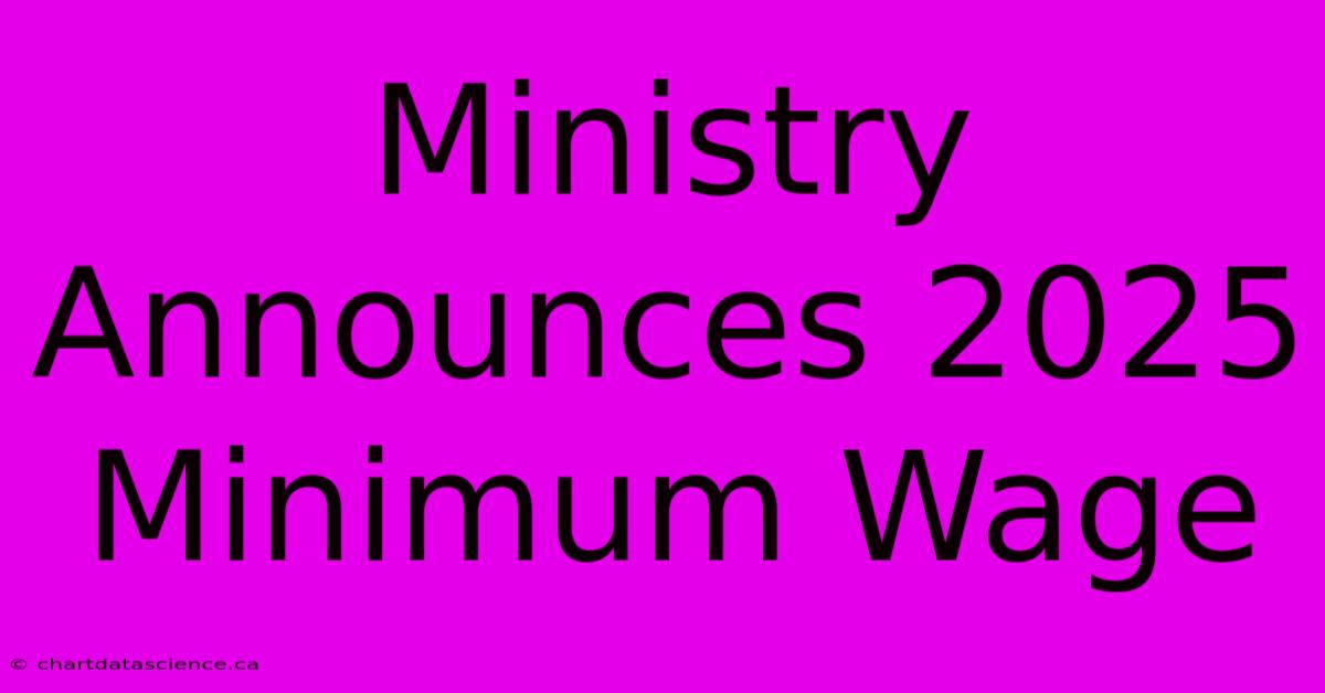 Ministry Announces 2025 Minimum Wage