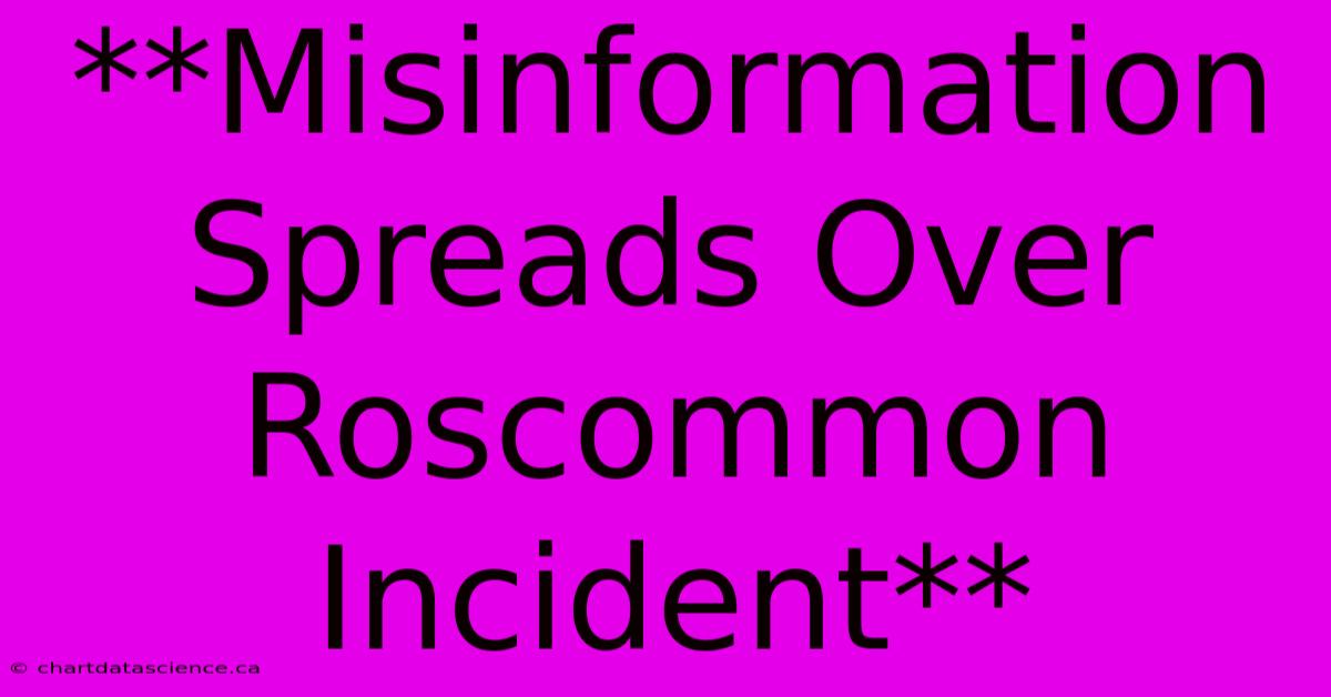 **Misinformation Spreads Over Roscommon Incident**