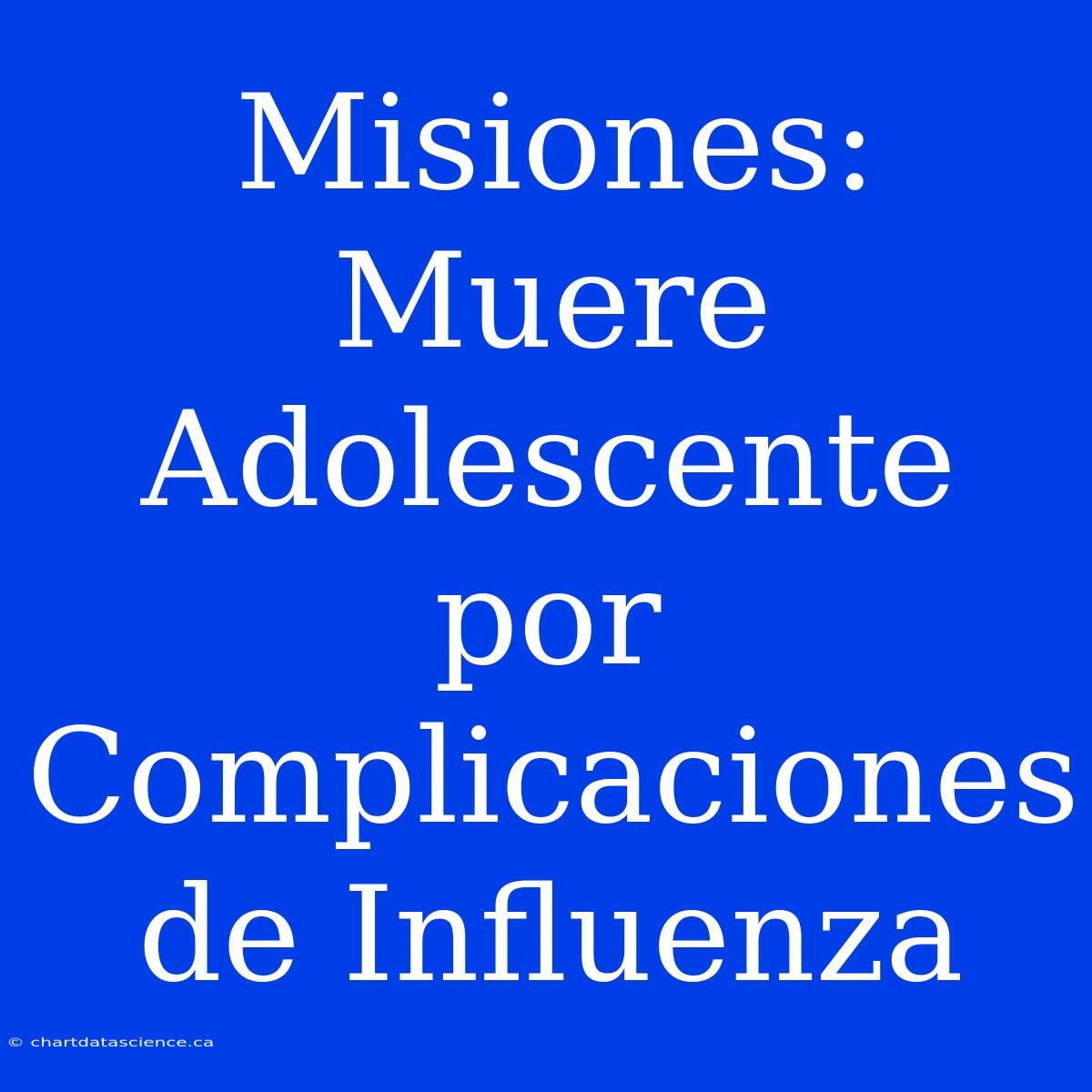 Misiones: Muere Adolescente Por Complicaciones De Influenza