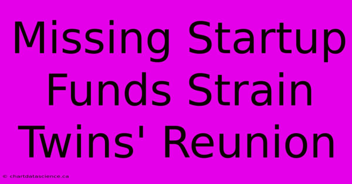 Missing Startup Funds Strain Twins' Reunion