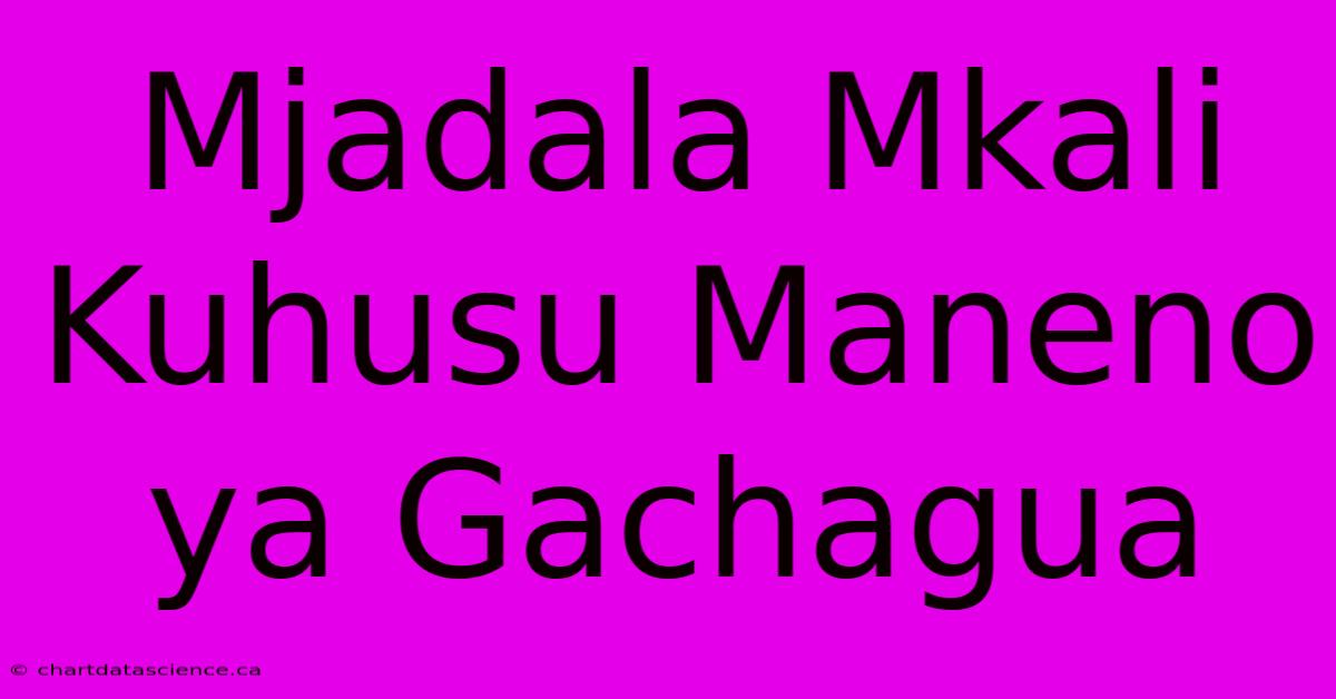 Mjadala Mkali Kuhusu Maneno Ya Gachagua 